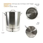 Gas One 40 Qt. Stainless Steel Brew Kettle Set with Tri-Ply Aluminum Bottom, Spigot, and Thermometer thumbnail 2