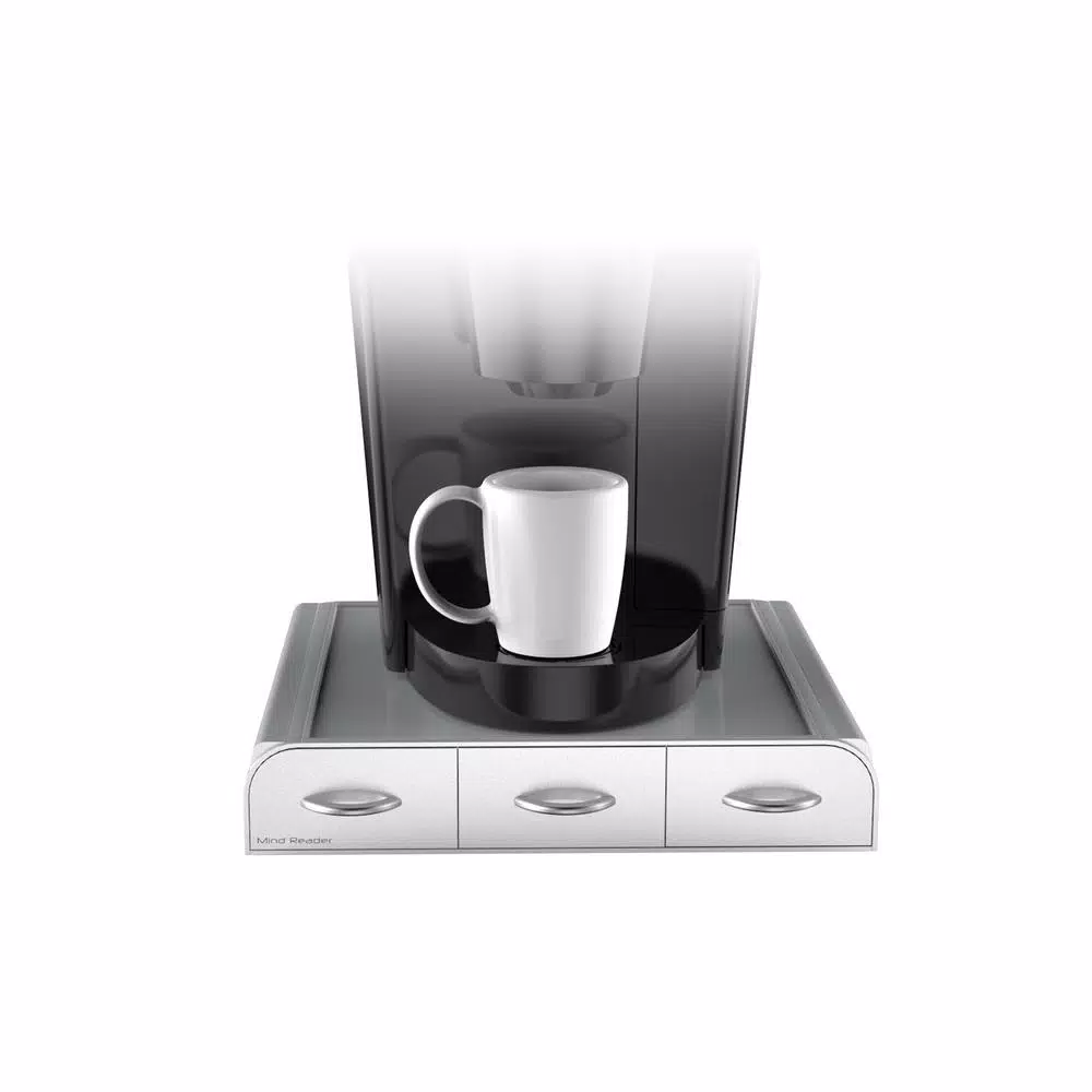 Mind Reader 36 Capacity Single Serve Coffee Pod Holder Drawer, Silver - Compatible with Keurig, Dolce Gusto, CBTL & Verismo