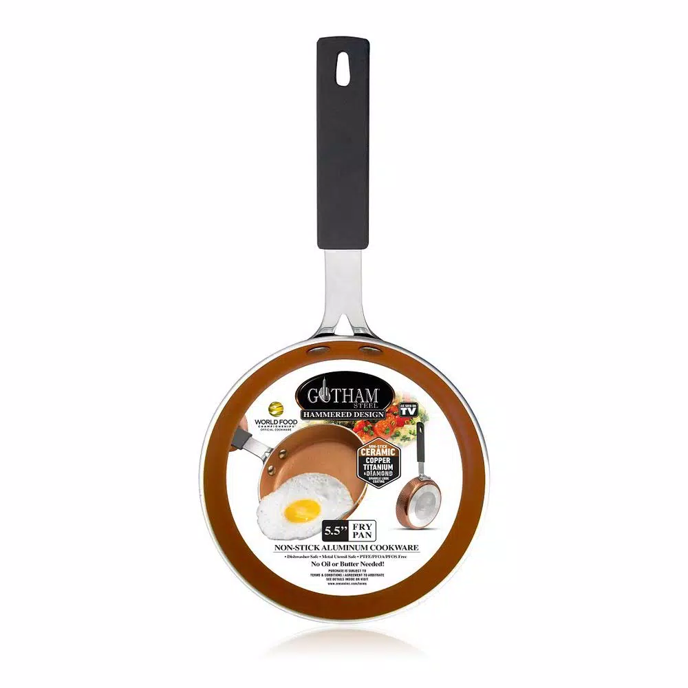 Gotham Steel Hammered Copper 5.5 Inch Ti-Ceramic Non-Stick Fry Pan