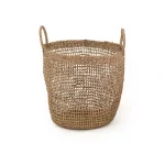 Zentique Large Hand Woven Seagrass Decorative Basket with Handles, Beige thumbnail 2