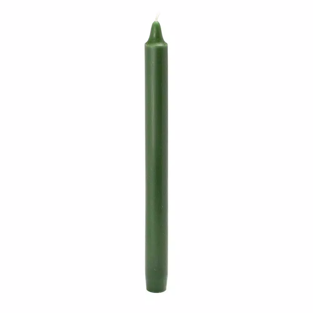 Zest Candle 10 in. Hunter Green Straight Taper Candles, 12-Set
