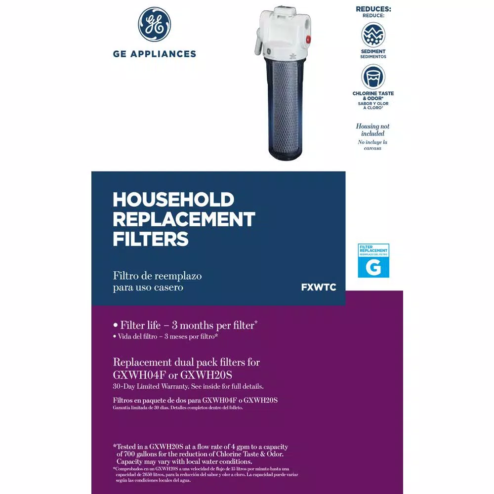 GE Whole House Water Filtration System with 2 Replacement Filters (GXWH04F & FXWTC)