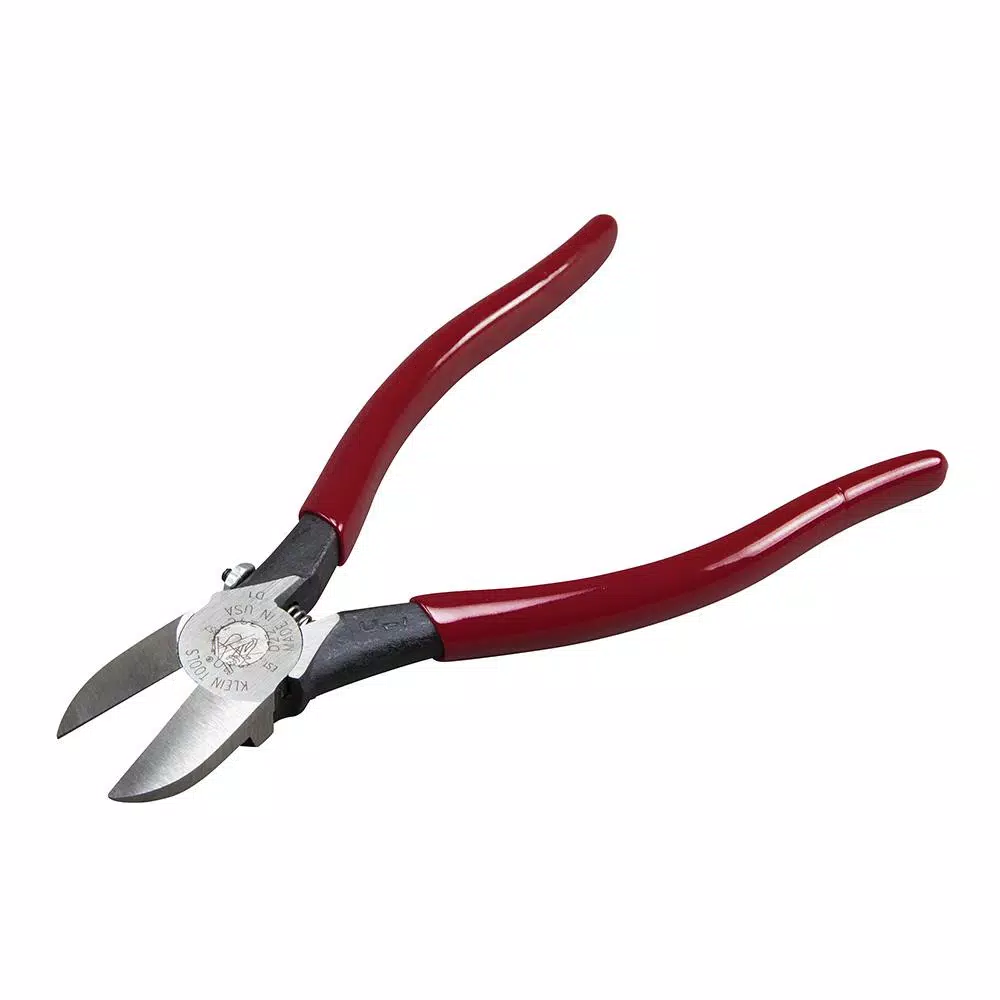Klein Tools 7.65 in. Plastic Cutting Pliers with Red Dipped Handles