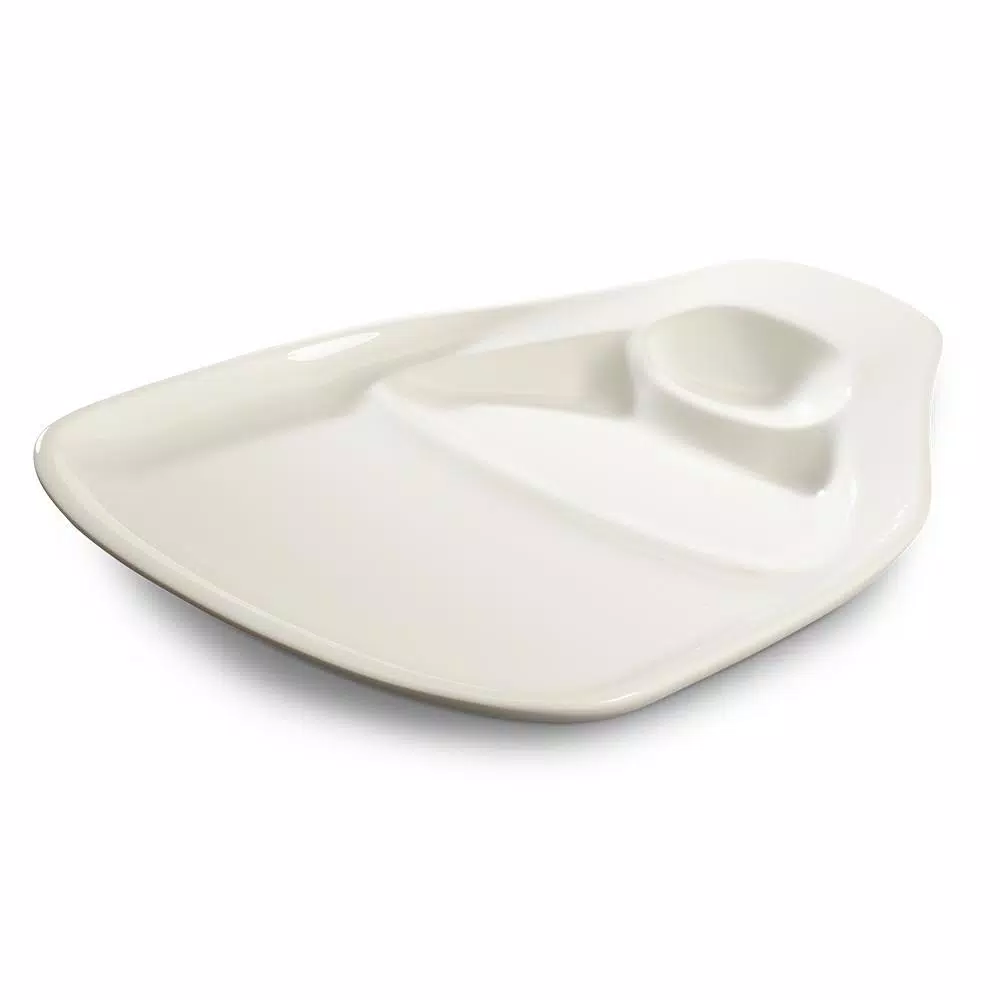 Villeroy & Boch BBQ Passion 2-Piece White Porcelain Steak Plate Set, Service for 2