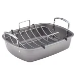 Circulon 17 x 13 in. Nonstick Steel Roasting Pan with U-Shaped Rack thumbnail 1