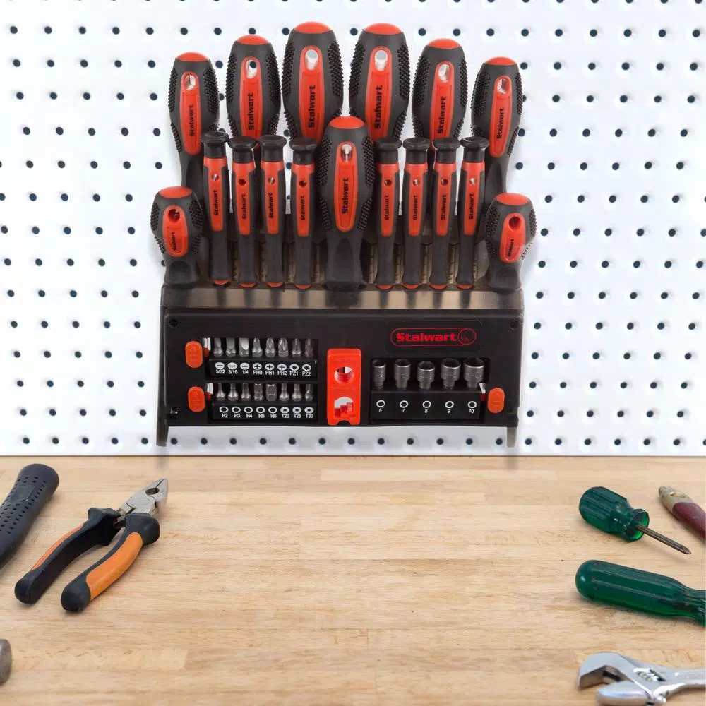 Stalwart 39-Piece Screwdriver Set with Magnetic Tips and Storage Stand