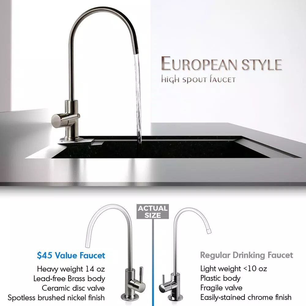 iSpring RCC7P 5-Stage Reverse Osmosis Under Sink Water Filtration System with Booster Pump