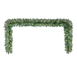 Home Accents Holiday 12 ft. Noble Fir Pre-Lit LED Christmas Garland with Timer, Warm White Micro Dot Lights thumbnail 6