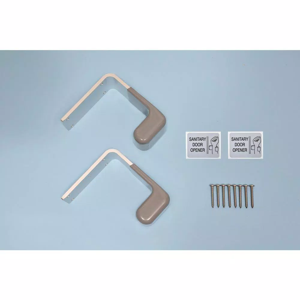 Unbranded Aluminum Satin Silver/Grey Hands-Free Sanitary Door Pulls for Restroom Exit Doors (2-Pack)