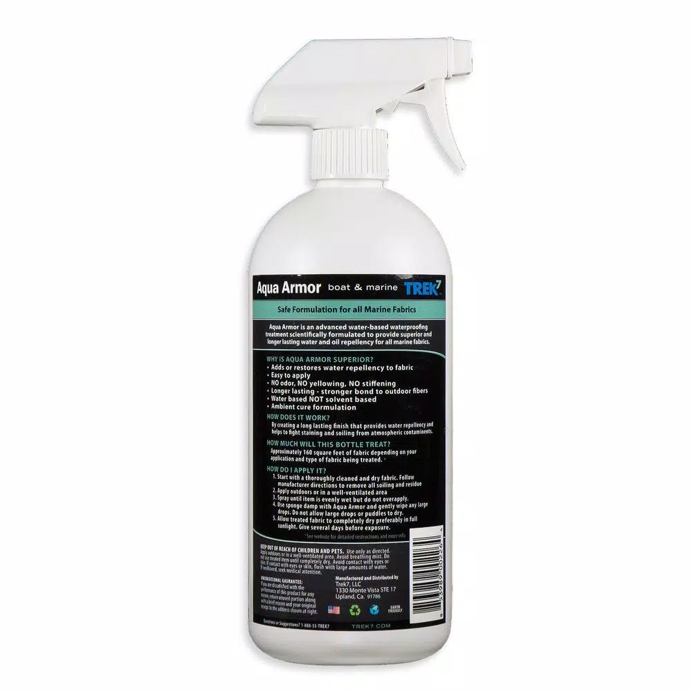 Trek7 Aqua Armor 32 oz. Fabric Waterproofing Spray for Boat Covers, Bimini Tops, and Marine Fabrics