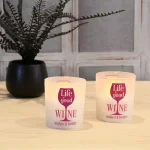 LUMABASE Battery Operated Wax Filled Glass LED Candles - Life is Good, Wine Makes it Better (Set of 2) thumbnail 3