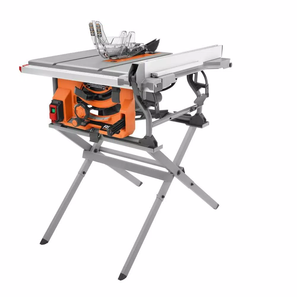RIDGID 10 in. 15 Amp Table Saw with Folding Stand and SoftStart Technology