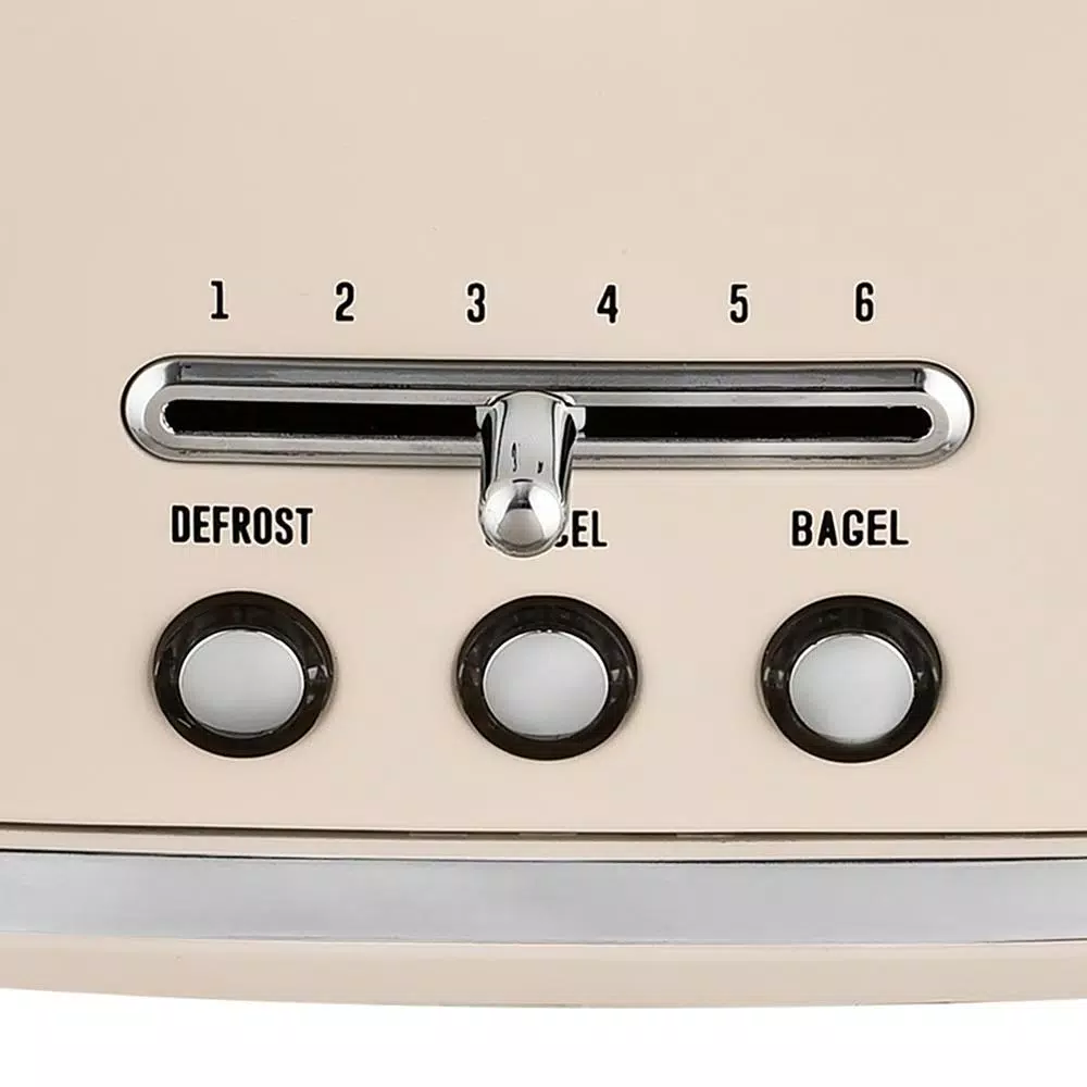 Kalorik Retro 2-Slice Wide Slot Toaster, Cream