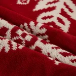 Glitzhome 48 in. Knitted Snowflake Pattern Christmas Tree Skirt thumbnail 4