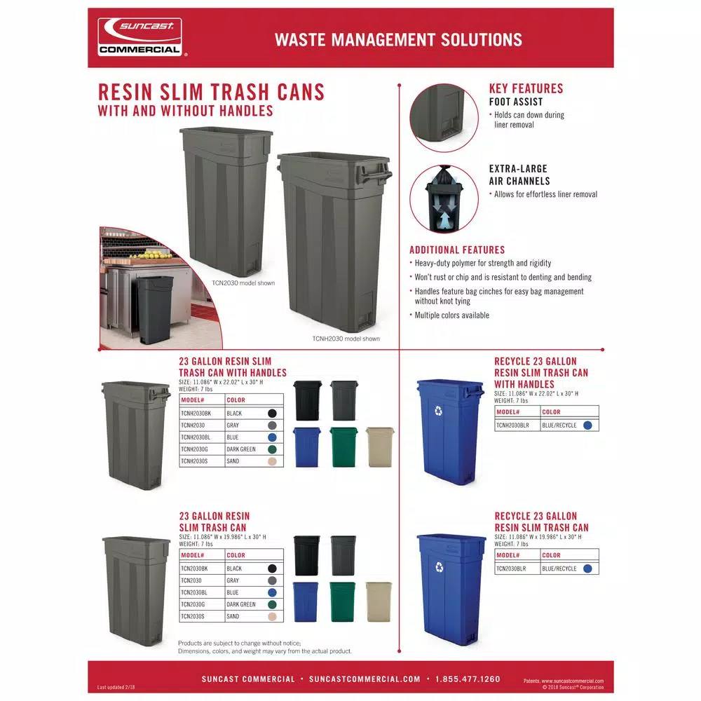 Suncast Commercial Slim Resin Trash Can Dolly