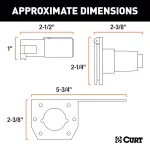 CURT 4-Way Round Trailer Connector Kit with Plug, Socket, and Hardware thumbnail 7