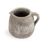 Zentique Terracotta Grey Decorative Pitcher Vase - Distressed Ceramic Table Vase thumbnail 3
