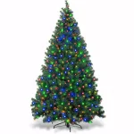 Costway 7.5 ft. Pre-Lit Artificial Christmas Tree with 550 Multi-Color LED Lights and Stand thumbnail 1