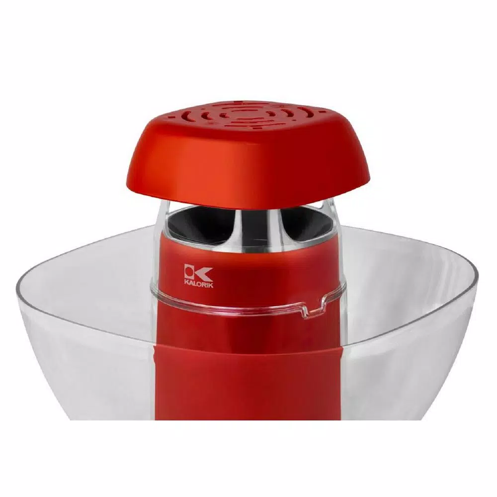 Kalorik Red Volcano Hot Air Popcorn Maker with Oversized Serving Bowl