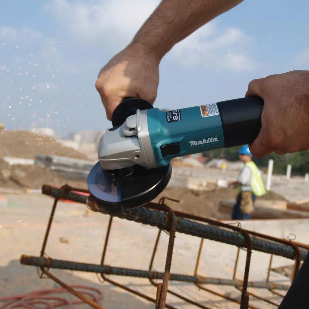 Makita 5 in. 12 Amp SJS High-Power Angle Grinder with Variable Speed