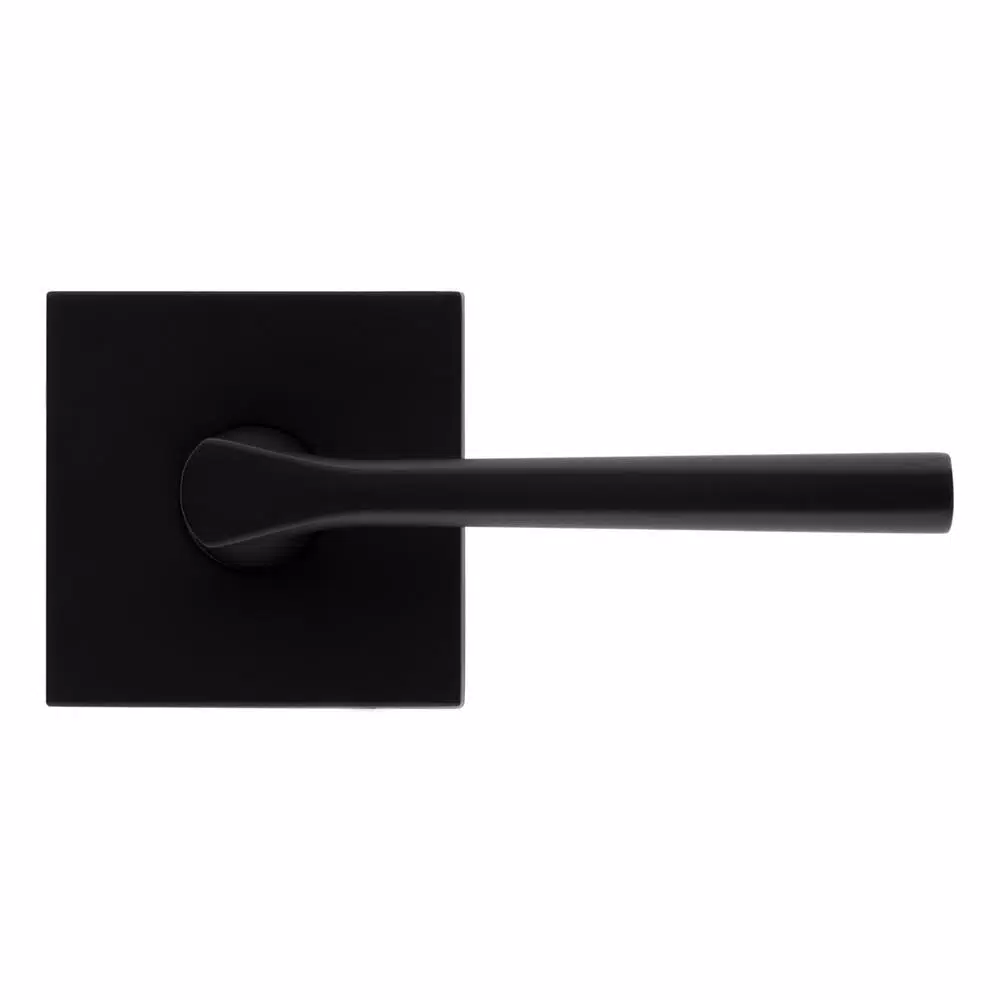 Kwikset Lisbon Square Matte Black Interior Passage Door Lever