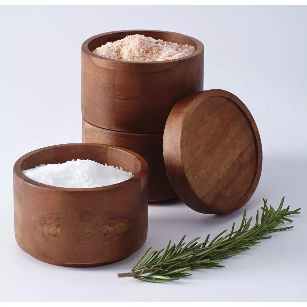 Rachael Ray Tools and Gadgets 3-Tier Acacia Wood Stacking Salt Box