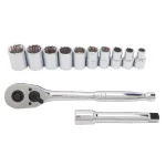 STANLEY 12-Piece 1/2 in. Drive SAE Ratchet and Socket Set thumbnail 1