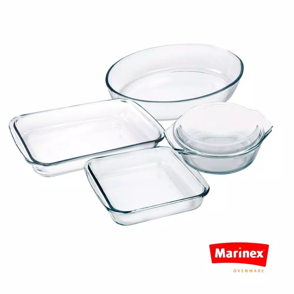 Marinex Celebrity 5-Piece Borosilicate Glass Bakeware Set
