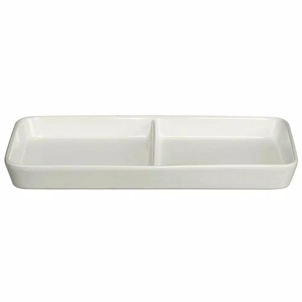 Unbranded CreativeWare Island Breeze 3-Tier Buffet Server Set with Ceramic Platters and Water Hyacinth Basket