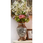 ORE International Langi Bronze Polyresin Ornate Filigree Decorative Table Vase thumbnail 1