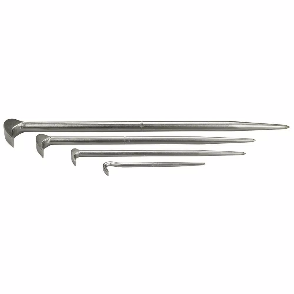 Bosch 4-Piece Rolling Head Pry Bar Set, Forged Steel, 6 in. to 21 in.