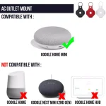 Wasserstein AC Outlet Mount for Google Home Mini, Black (2-Pack) thumbnail 7