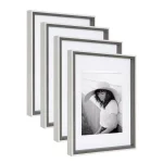 Kate and Laurel Gibson 11 x 14 in. Gallery Wall Picture Frame Set, Matted to 8 x 10 in., Gray and White (Set of 4) thumbnail 1