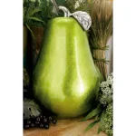 LITTON LANE Modern Reflections 16 in. Emerald Green Ceramic Decorative Pear Sculpture thumbnail 1