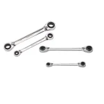 Husky 4-Piece Quad Drive Reversible Ratcheting Wrench Set, SAE/Metric thumbnail 1