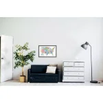 Petal Lane Home Watercolor US Map Magnetic Memo Board with Ebony Frame thumbnail 2
