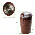 Ovente 2.5 oz. Electric Coffee Grinder with Stainless Steel Blades and Transparent Lid, Brown thumbnail 9