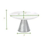 Mind Reader The Mind Reader Silver Ceramic & Galvanized Iron Cake Stand, Dessert & Cupcake Display Tray thumbnail 7