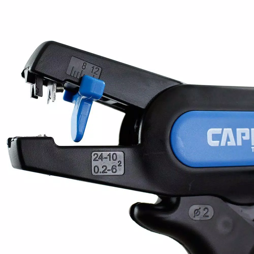 Capri Tools Automatic Wire Stripper and Cutter, 10-24 AWG, Pistol Grip Hand Tool