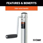 CURT Marine Trailer Jack with 6" Wheel, 1,000 lbs. Capacity, 10" Travel thumbnail 5