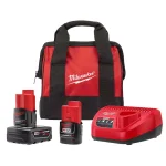 Milwaukee M12 12V Lithium-Ion Battery and Charger Starter Kit (3.0 Ah & 1.5 Ah) thumbnail 1