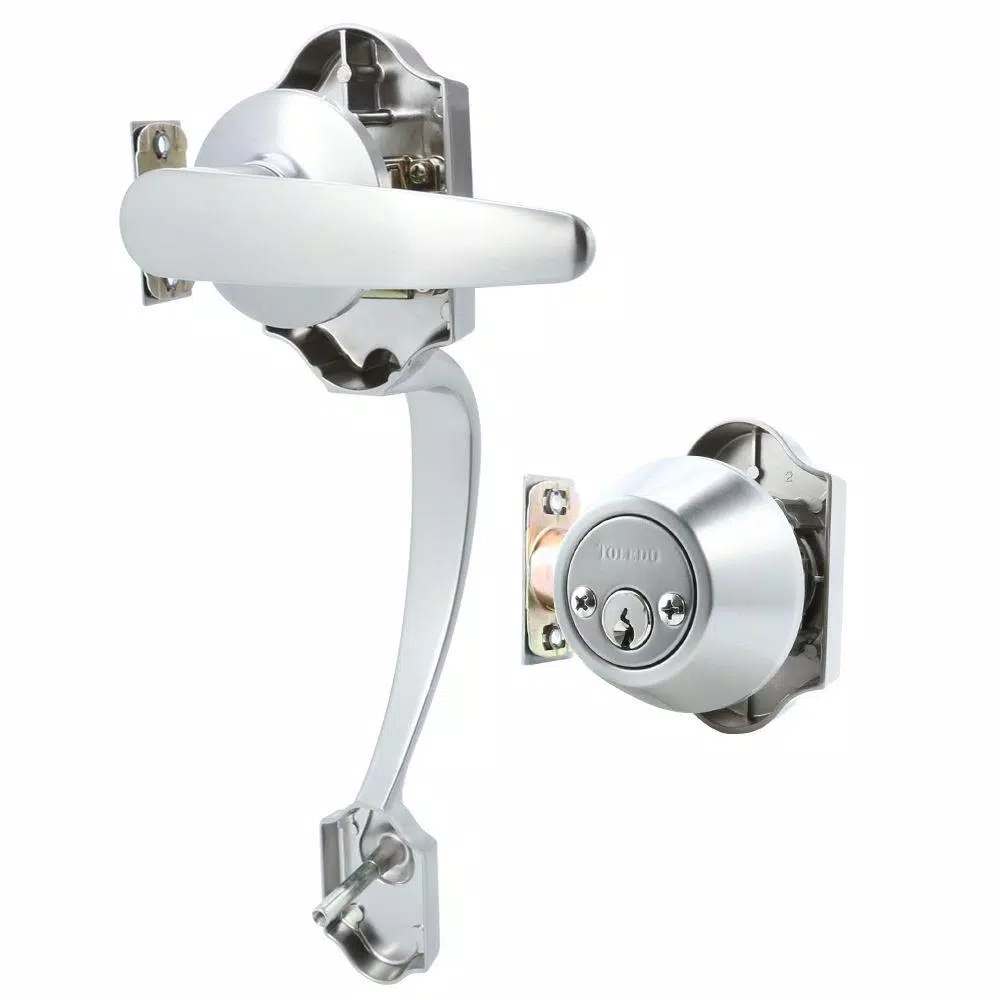 Toledo Fine Locks Cordoba Double Cylinder Satin Nickel Entry Handleset