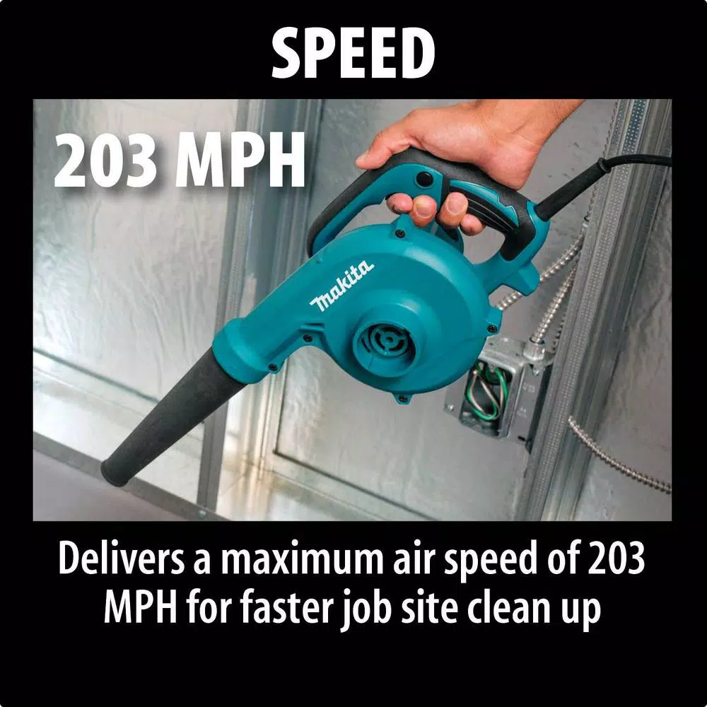 Makita UB1103 6.8 Amp Electric Handheld Blower and Vacuum, 203 MPH, 145 CFM
