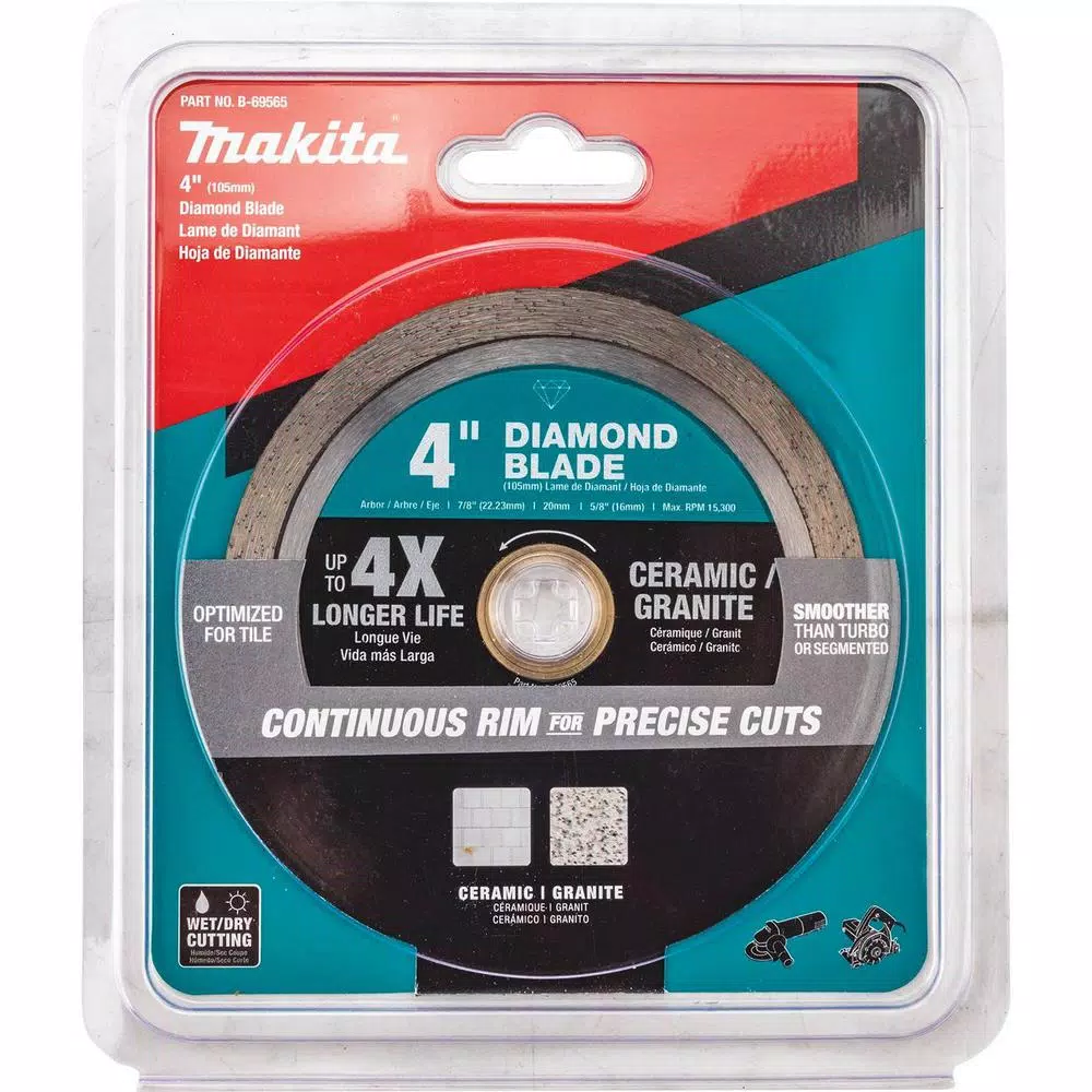 Makita 4 in. Continuous Rim Diamond Blade for Concrete and Masonry