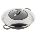 Circulon Elementum 14-Inch Hard-Anodized Nonstick Covered Wok with Side Handles, Oyster Gray thumbnail 4
