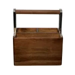 Honey-Can-Do Acacia Wood and MDF Kitchen Utensil Holder with Gunmetal Steel Accents thumbnail 4