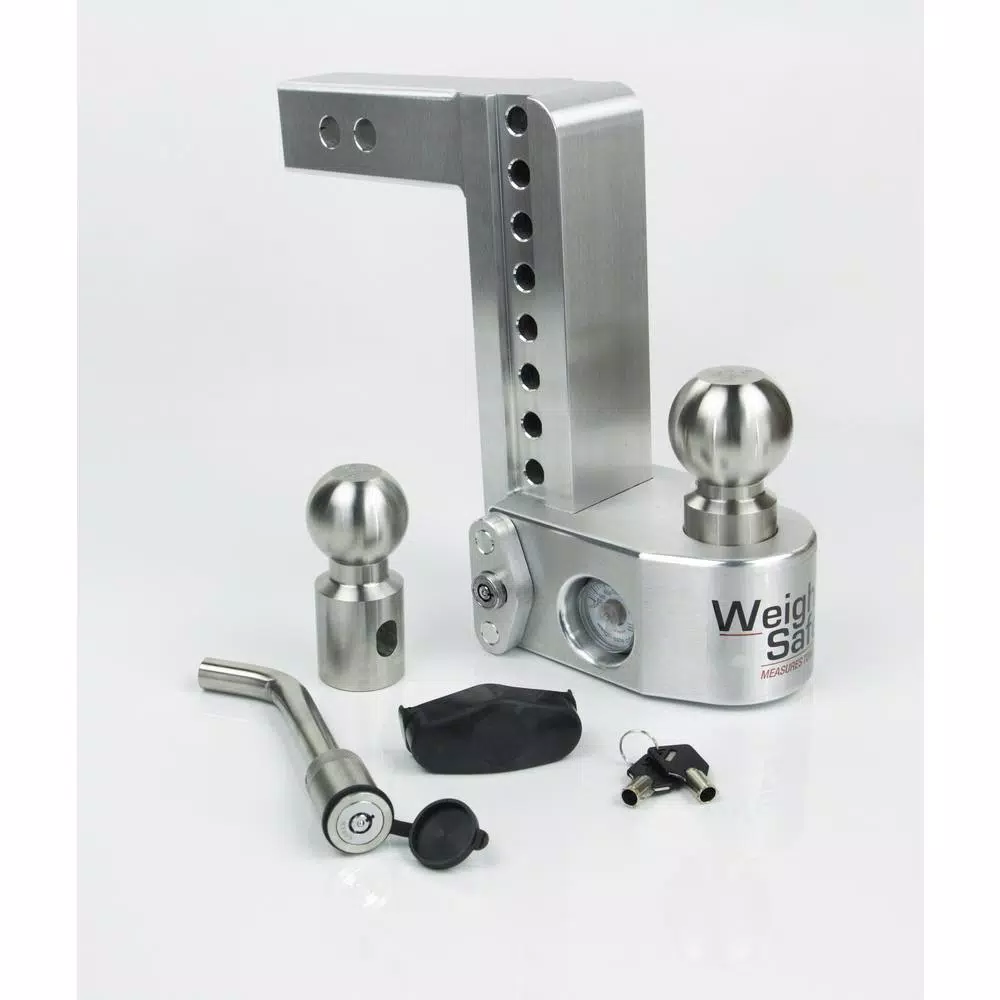 Weigh Safe Weigh-Safe 8 in. Drop Adjustable Class V Ball Mount with Built-In Hydraulic Scale