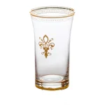 Abigails Fleur De Lis 11 oz. Glass Tumbler Set with Gold Trim and White Dot Accents (Set of 4) thumbnail 1