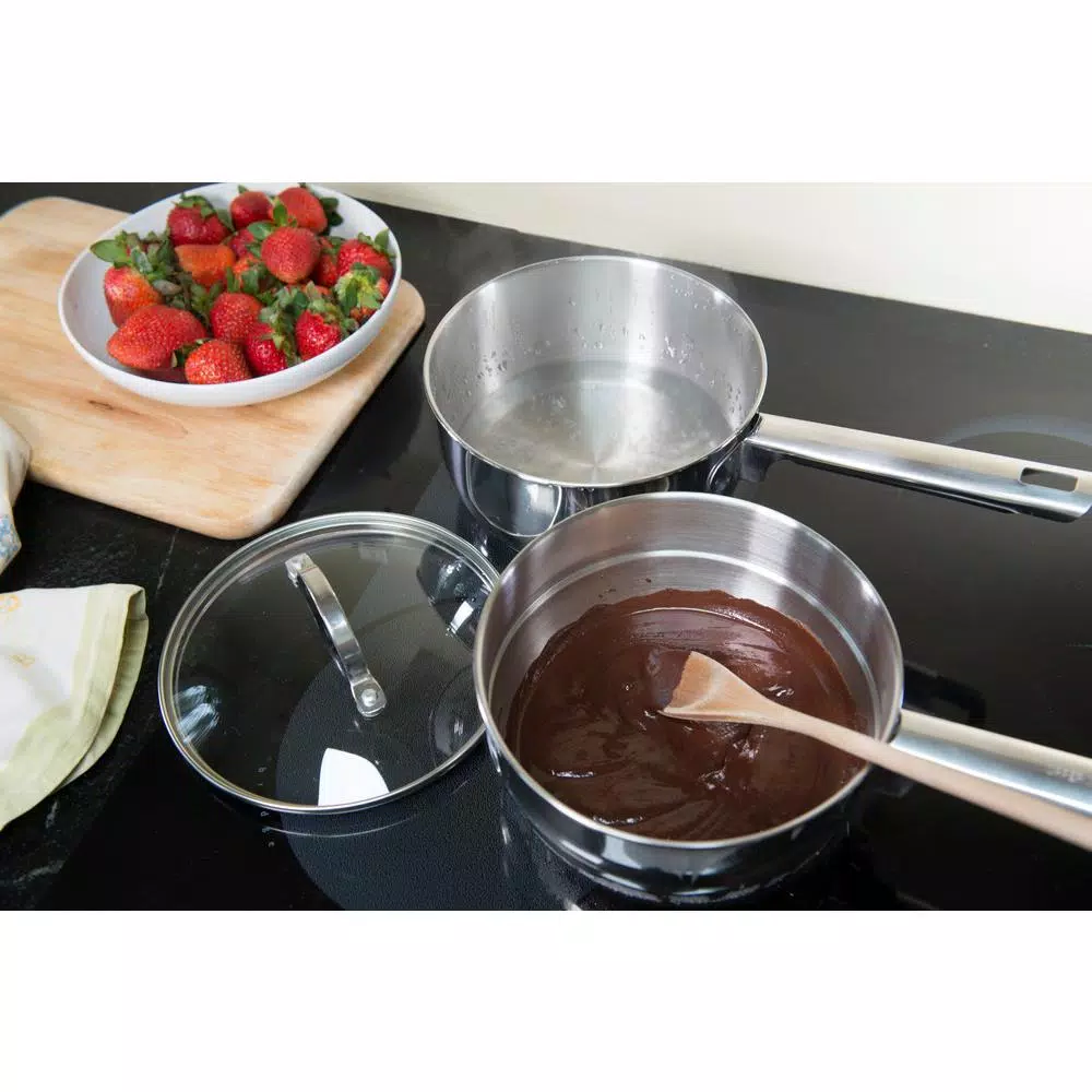 RSVP International Endurance 2 Qt. Induction Double Boiler Set with Tempered Glass Lid