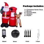 JOYDECOR 6 ft. Santa Claus with Postbox and Reindeer Christmas Inflatable with LED Lights thumbnail 4